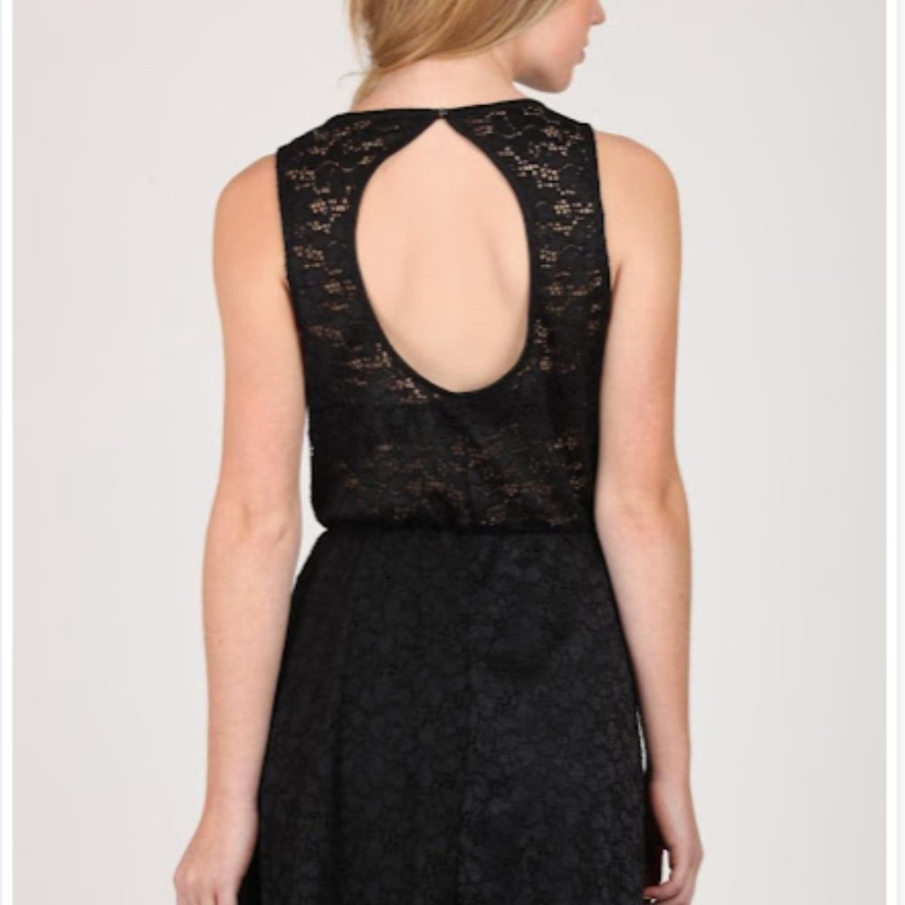 Cotton On Black Sleeveless Backless Keyhole Georgie Lace Mini Dress Small S NWT - Picture 2 of 3